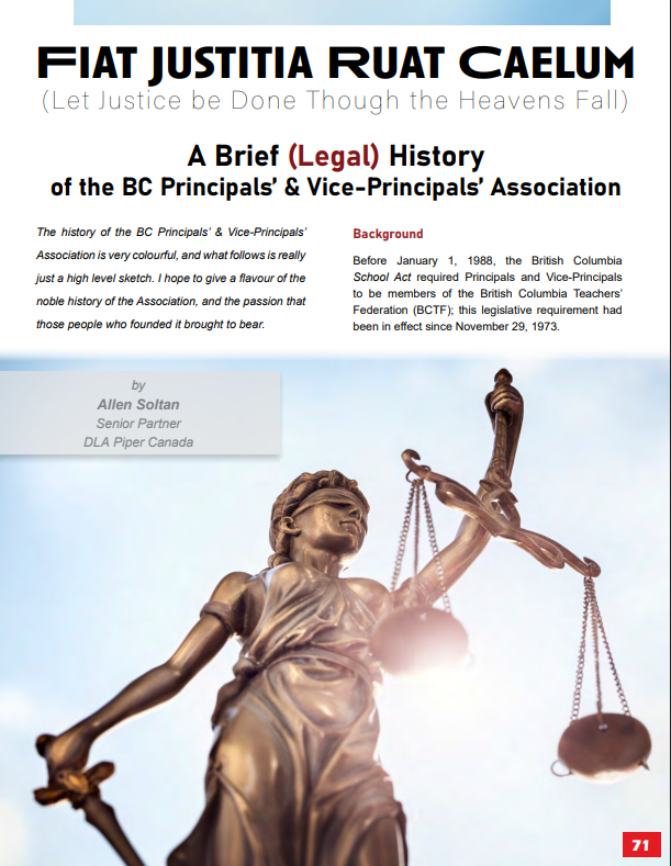 A Brief (Legal) History of the BC Principals' & Vice-Principals' Association - June 2021