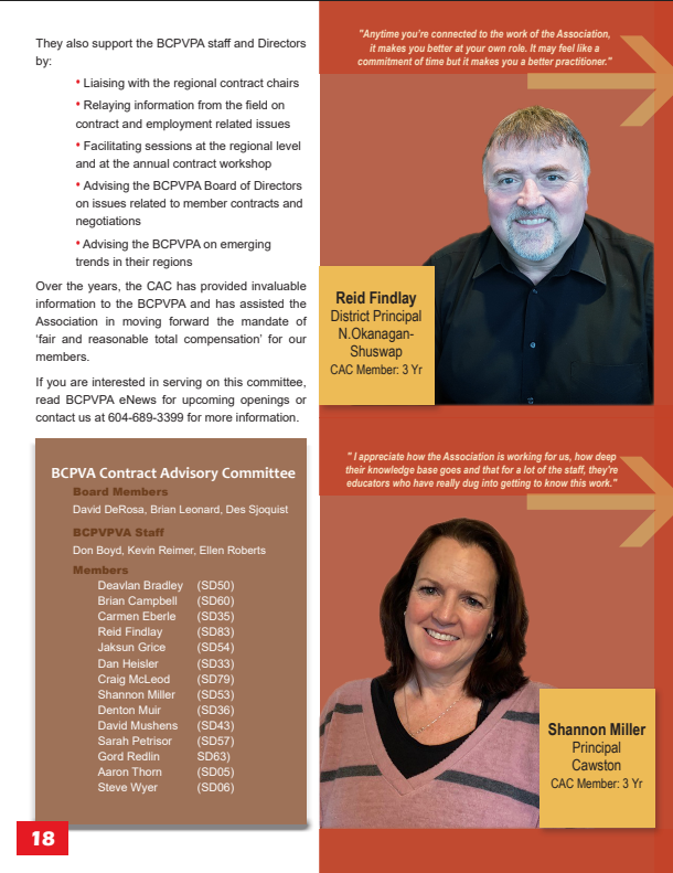 BCPVPA Contract Advisory Committee - Spring 2019