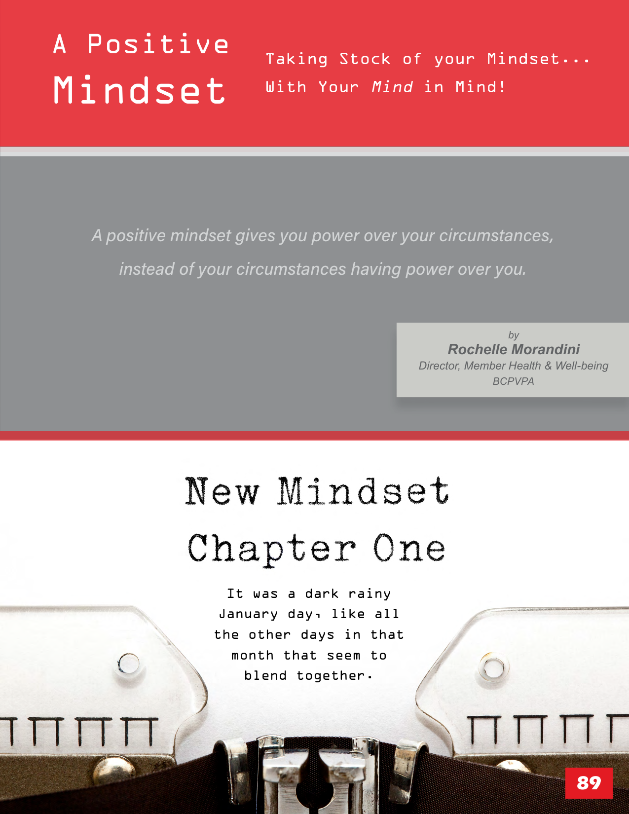 A Positive Mindset - March 2021