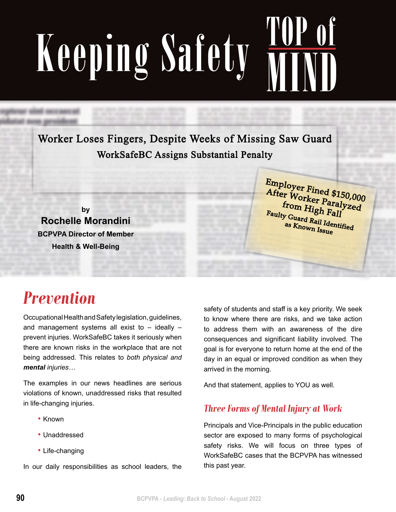 Keeping Safety Top of Mind - August 2022