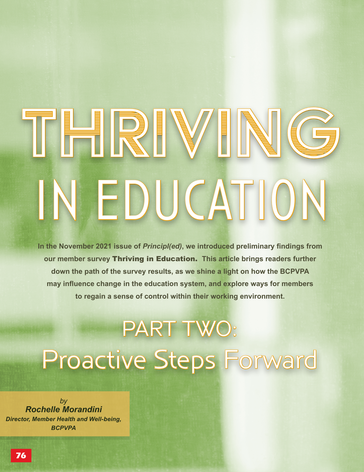Thriving in Education Part Two: Proactive Steps Forward - March 2022