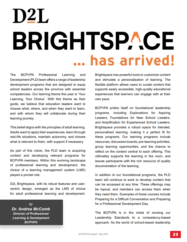 D2L Brightspace Has Arrived! - May 2024