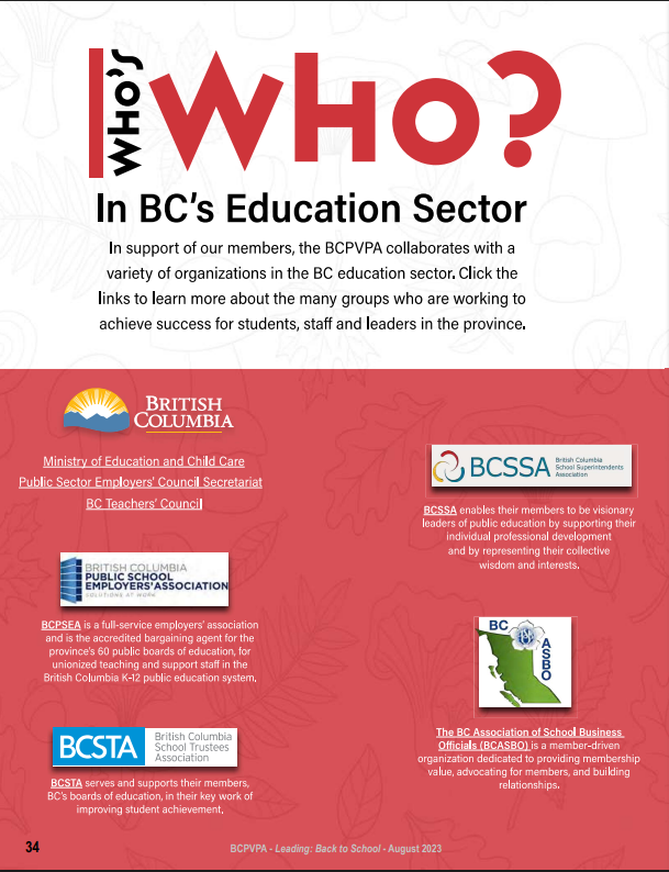 Who’s Who in BC’s Education Sector? - August 2023